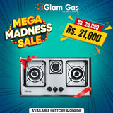 D-Cut Built-in Hob 3 Burner Stainless Steel Hob in Pakistan, best price in karachi lahore islamabad