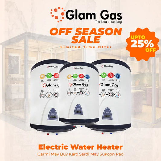 Electric Water Heater Geyser – EWH Series (40L, 50L, 60L) | Glam Gas