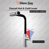Glam Gas Faucet Rain-12 Black | Nalka | Tuti | Nal | Nalka