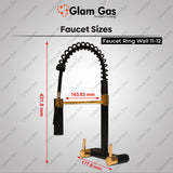 Glam Gas Faucet Wall 11-12 Ring Black | Nalka | Tuti | Nal | Nalka
