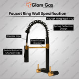 Glam Gas Faucet Wall 11-12 Ring Black | Nalka | Tuti | Nal | Nalka