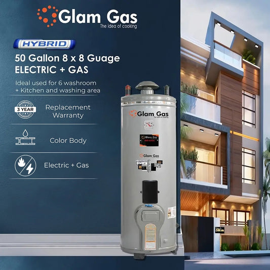 Glam Gas Water Heater | Water Heater | Geyser | 50 Gallon | 8x8 Gauge