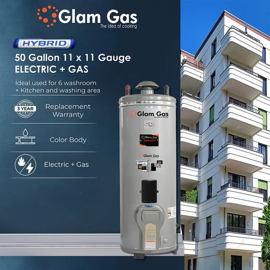 Glam Gas Water Heater | Water Heater | Geyser | 50 Gallon | 11x11 Gauge