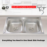 Sink F-02 | Stainless steel | Kitchen Sink | Double Kitchen Bowl | Basin
