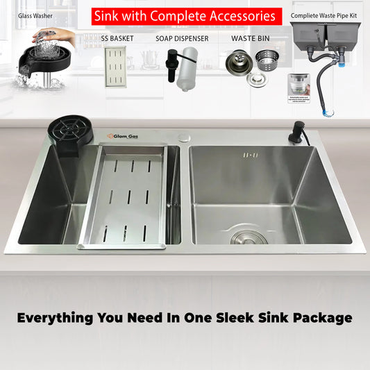 Lifestyle 12 Stainless Steel Double Bowl Kitchen Sink | Modern Kitchen Basin