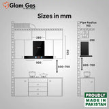 Glam Gas Range Hood | Thunder | Kitchen Hood | T shape Chimney | 75,90 cm