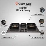 Black Berry Built-in Hob | 3 Burner Stainless Steel Stove in Pakistan