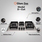 D-Cut Built-in Hob | 3 Burner Stainless Steel Hob in Pakistan