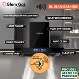 Glam Gas Range Hood | Thunder-12 | Kitchen Hood | T shape Chimney | 75,90 cm