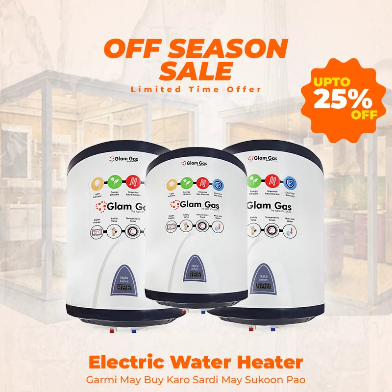 Glam Gas EWH Series electric water heater geyser 40L 50L 60L storage type Pakistan