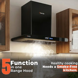 Glam Gas Range Hood | Thunder-11 | Kitchen Hood | T shape Chimney | 75,90, 60 cm