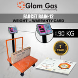 Glam Gas Faucet Rain-12 Black | Nalka | Tuti | Nal | Nalka