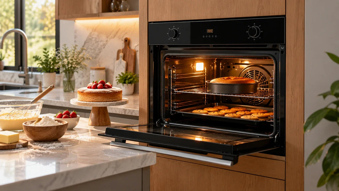 Built-in electric oven baking a cake in a modern Pakistani kitchen best oven for baking in Pakistan