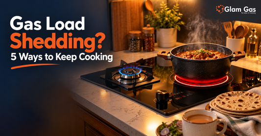 Hybrid gas and electric stove cooking during gas load shedding in a Pakistani kitchen