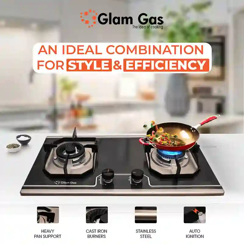 Food Book 2 Burner - Compact Built-In Hob with Safety Features