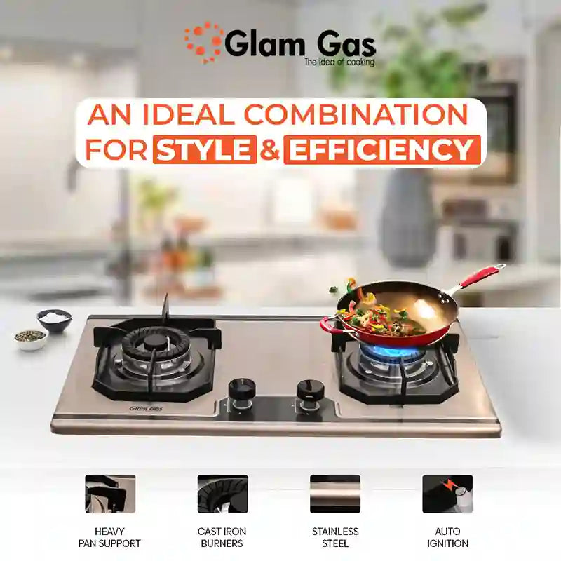 Food Book 2 Burner - Compact Built-In Hob with Safety Features