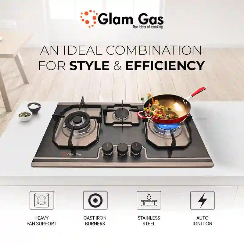 Food Book 3 Burner - Modern Built-In Hob for Stylish Kitchens