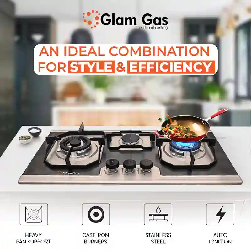 Food Book 3 Burner - Modern Built-In Hob for Stylish Kitchens