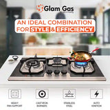 Food Book 3 Burner - Stainless Steel - Modern Built-In Hob for Stylish Kitchens