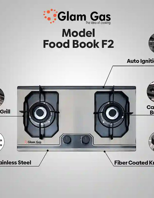 Load image into Gallery viewer, Food Book 2 Burner - Compact Built-In Hob with Safety Features
