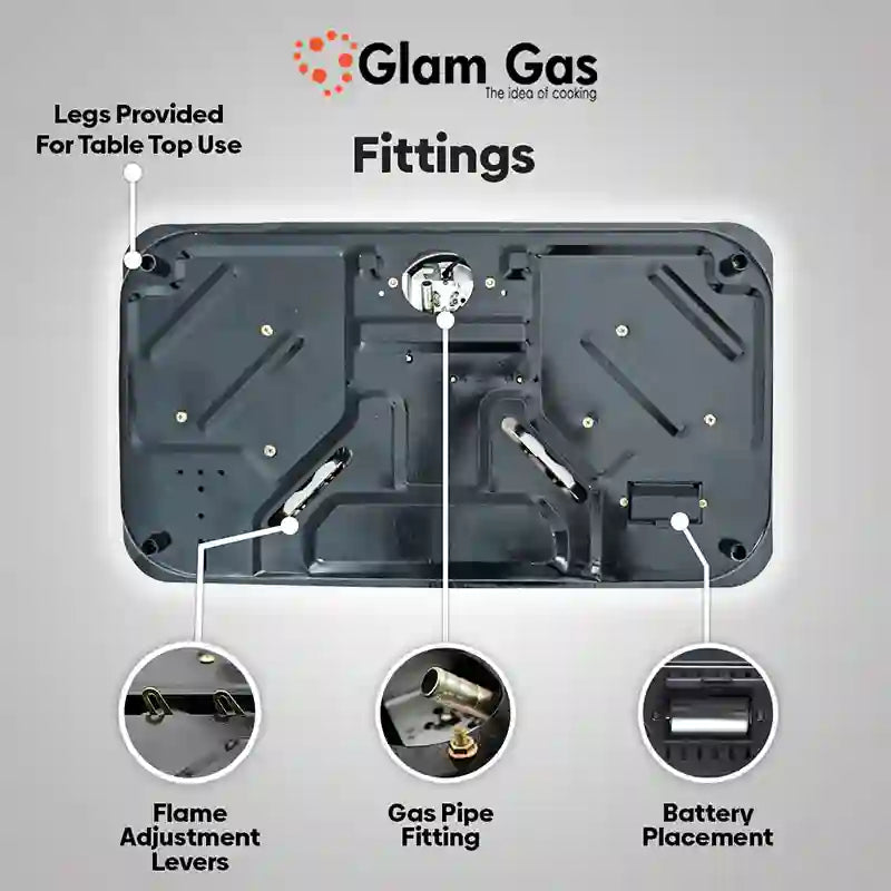 Food Book 2 Burner - Compact Built-In Hob with Safety Features