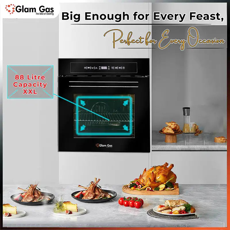 Glam Gas Built-in Oven A68-SF3 – 88L Large Capacity Oven | Glam Gas Oven | Built in Oven | Electric Oven