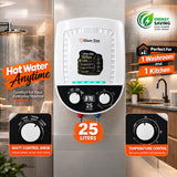 Glam Gas 25 liter electric geyser installed in a modern washroom