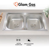 Glam Gas Combo Deal – Sink F-02 with Ring-11 Faucet | Premium Double Bowl Kitchen Sink