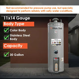 30 gallon 11x14 gauge hybrid water heater geyser gas and electric for homes in Pakistan
