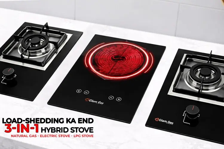 3-in-1 cooking stove supporting natural gas, LPG and electric heating by Glam Gas