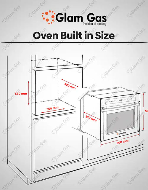 Load image into Gallery viewer, Glam Gas Built-in Oven A68-SF3 – 88L Large Capacity Oven | Glam Gas Oven | Built in Oven | Electric Oven
