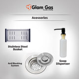 Glam Gas Sink-Life Style 11 Glass | Stainless steel sink | Kitchen Sink | Single Kitchen Bowl | Kitchen Basin