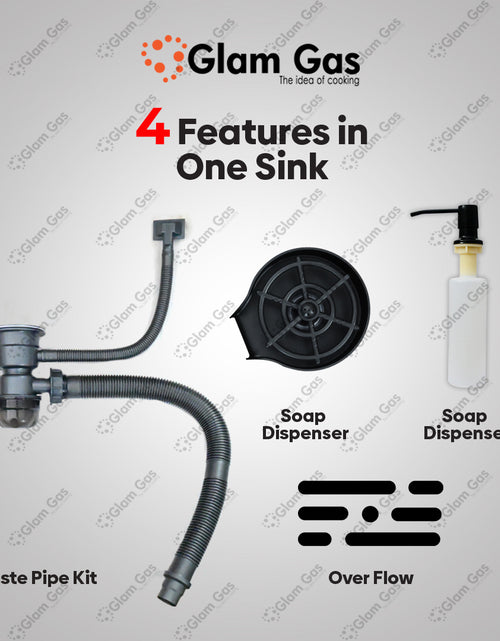 Load image into Gallery viewer, Glam Gas Sink-Lifestyle 57 Texture BK | Stainless steel sink | Kitchen Sink | Double Kitchen Bowl | Kitchen Basin
