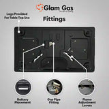 Glam Gas Hob | Flora | Stainless Steel | 3 Burner | Kitchen Stove | Gas Stove