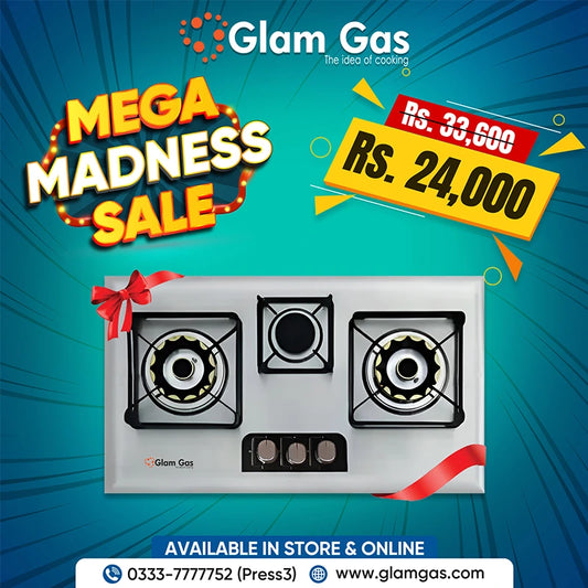 Blue Berry Built-in Hob | 3 Burner Stainless Steel Hob in Pakistan