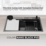 Life Style OBL – Premium Nano PVD Kitchen Sink (Black & Silver) with Accessories