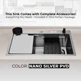 Life Style OBL – Premium Nano PVD Kitchen Sink (Black & Silver) with Accessories