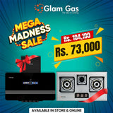 Mega Madness Combo Deal 2 – Glam Gas Range Hood Orbit-12 + Built-in Hob Blue Berry