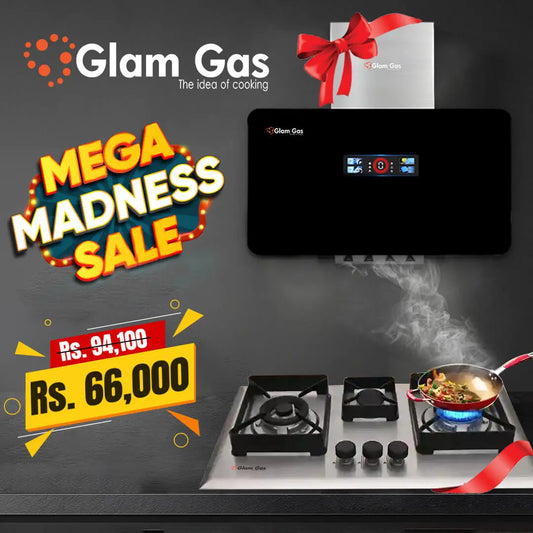 Range Hood Smoke Up-12 and 3 Burner Built-in Hob D-Cut Combo – Stove Price in Pakistan