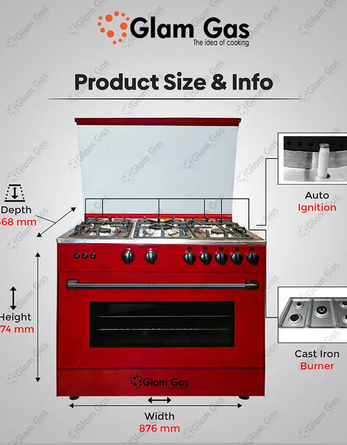 Load image into Gallery viewer, Chef 34 Red Cooking Range – Stylish &amp; Powerful Performance
