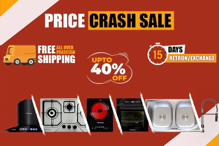 Glam Gas Price Crash Sale – Huge Discounts on Kitchen Appliances: Hoods, Hobs, Ovens & Sinks in Pakistan
