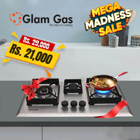 D-Cut Built-in Hob | 3 Burner Stainless Steel Hob in Pakistan