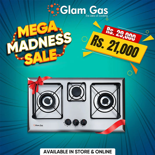 D-Cut Built-in Hob | 3 Burner Stainless Steel Hob in Pakistan