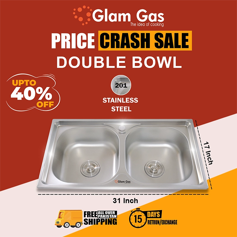 Glam Gas Sink F-02 | Stainless steel sink | Kitchen Sink | Double Kitchen Bowl | Kitchen Basin