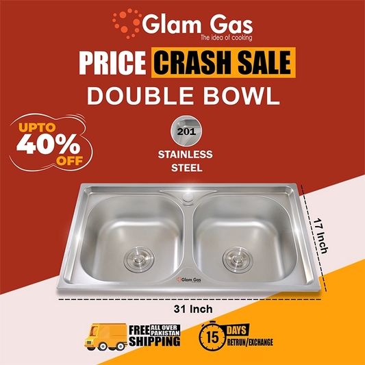 Glam Gas Sink F-02 | Stainless steel sink | Kitchen Sink | Double Kitchen Bowl | Kitchen Basin