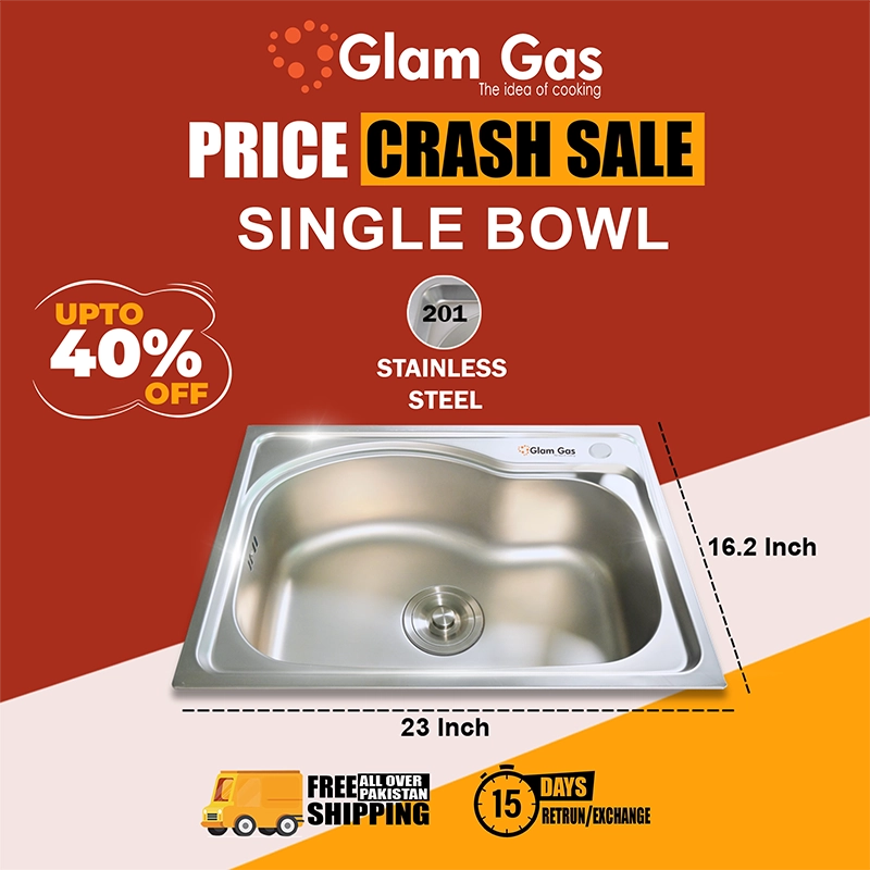 Glam Gas Sink F-10 | Stainless steel sink | Kitchen Sink | Single Kitchen Bowl | Kitchen Basin