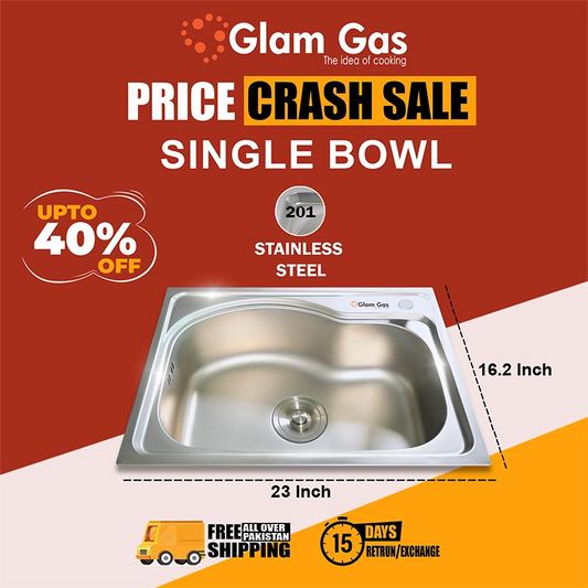Glam Gas Sink F-10 | Stainless steel sink | Kitchen Sink | Single Kitchen Bowl | Kitchen Basin