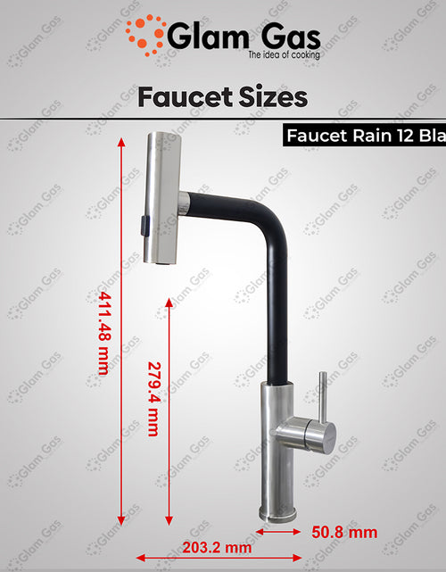 Load image into Gallery viewer, Faucet Rain-12 Black
