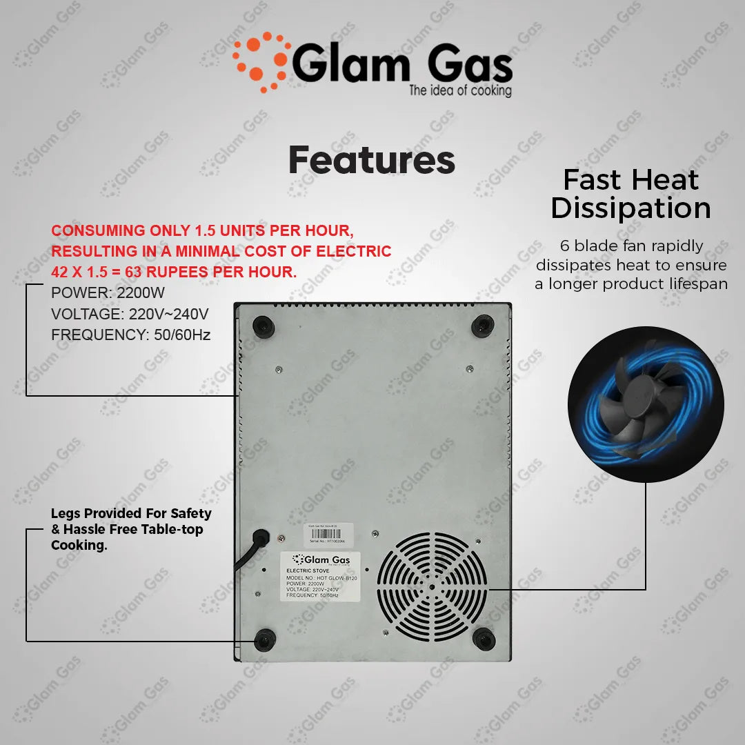 Glam Gas | Hot Glow-B120 | Infrared Ceramic Cooker | Hot Plate | Choolah