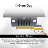Glam Gas Range Hood | Orbit-12 | Kitchen Hood | Chimney